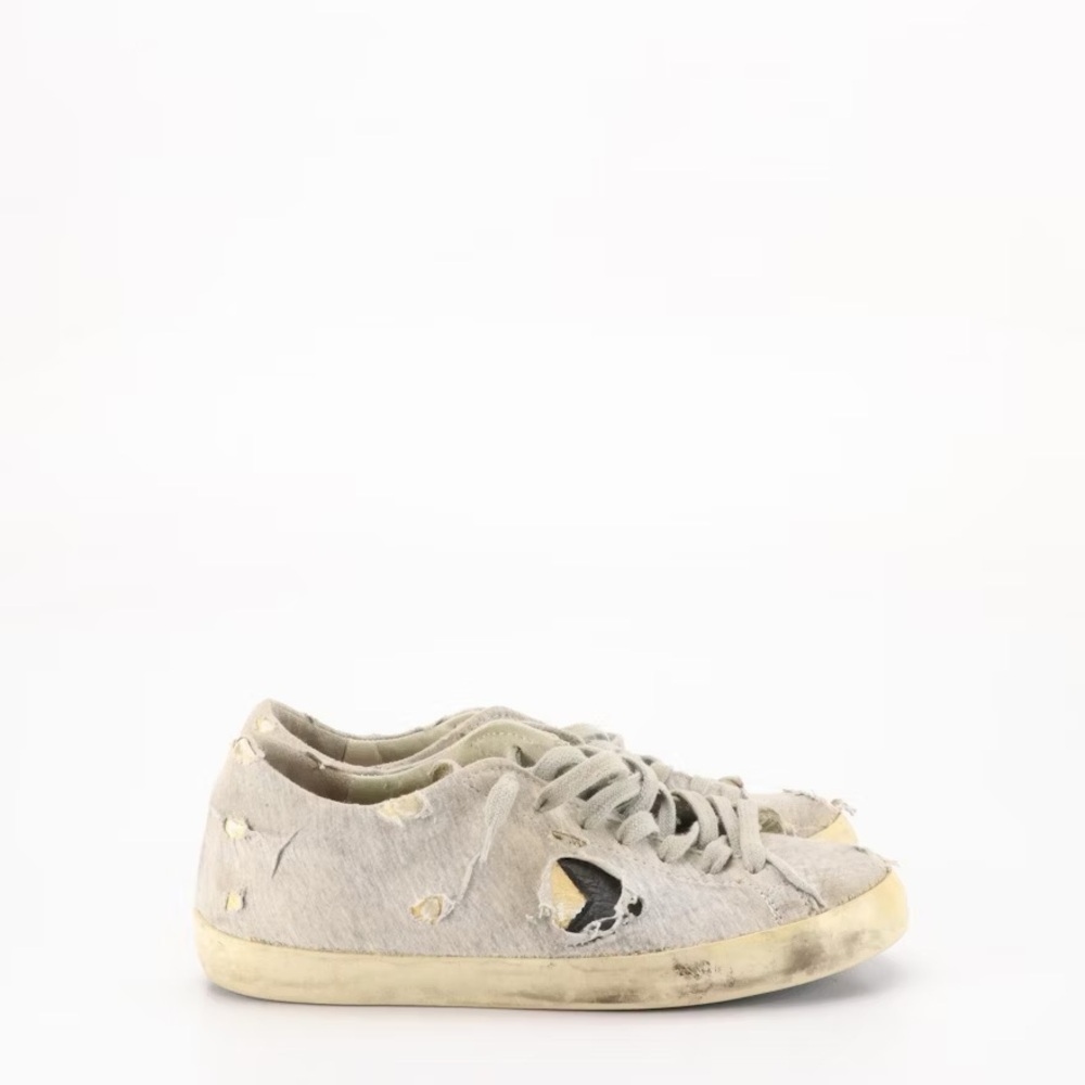 Golden Goose Superstar Gray Distressed Sneakers